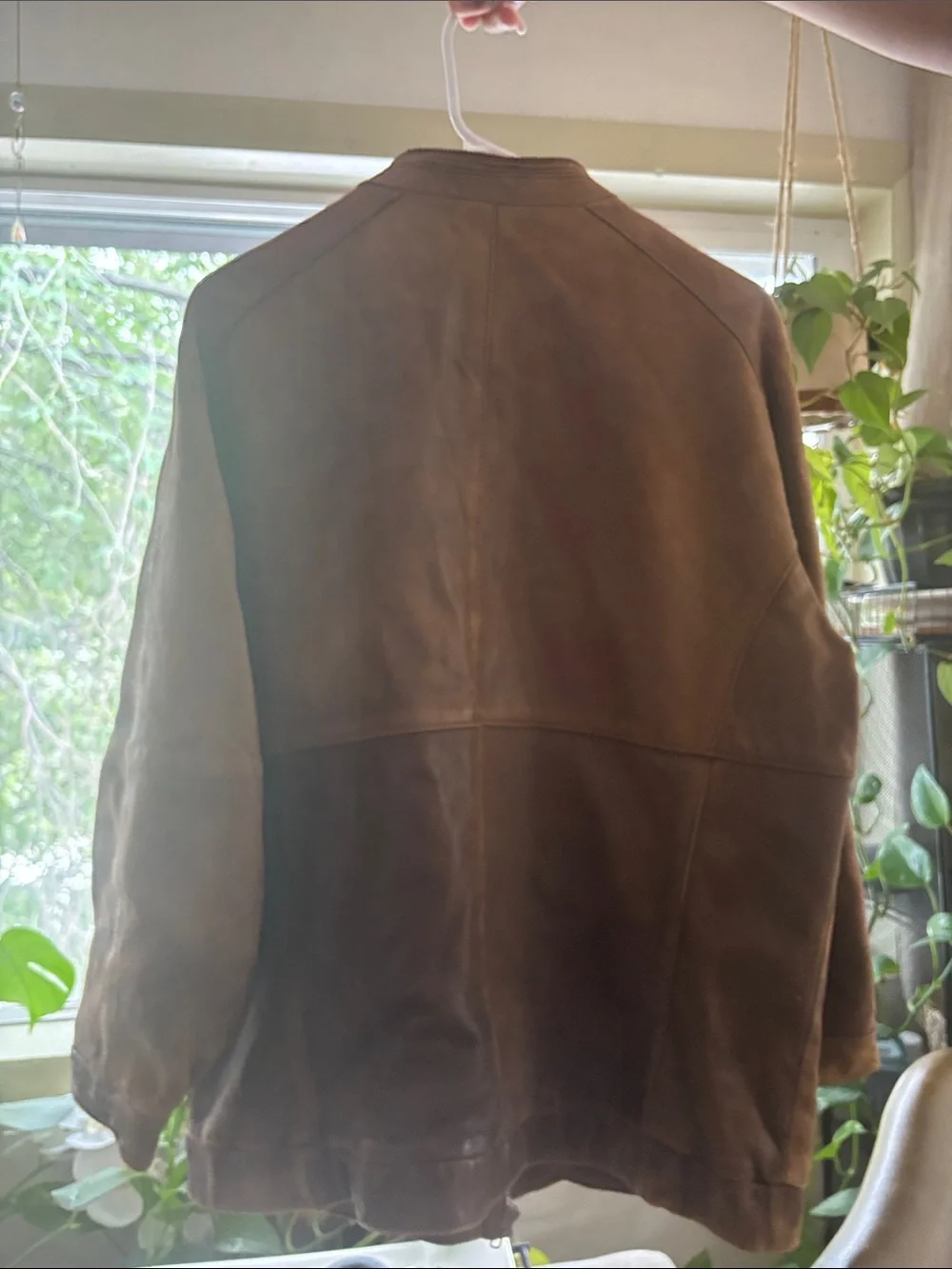 Men's Brown Leather Zip-Front Jacket